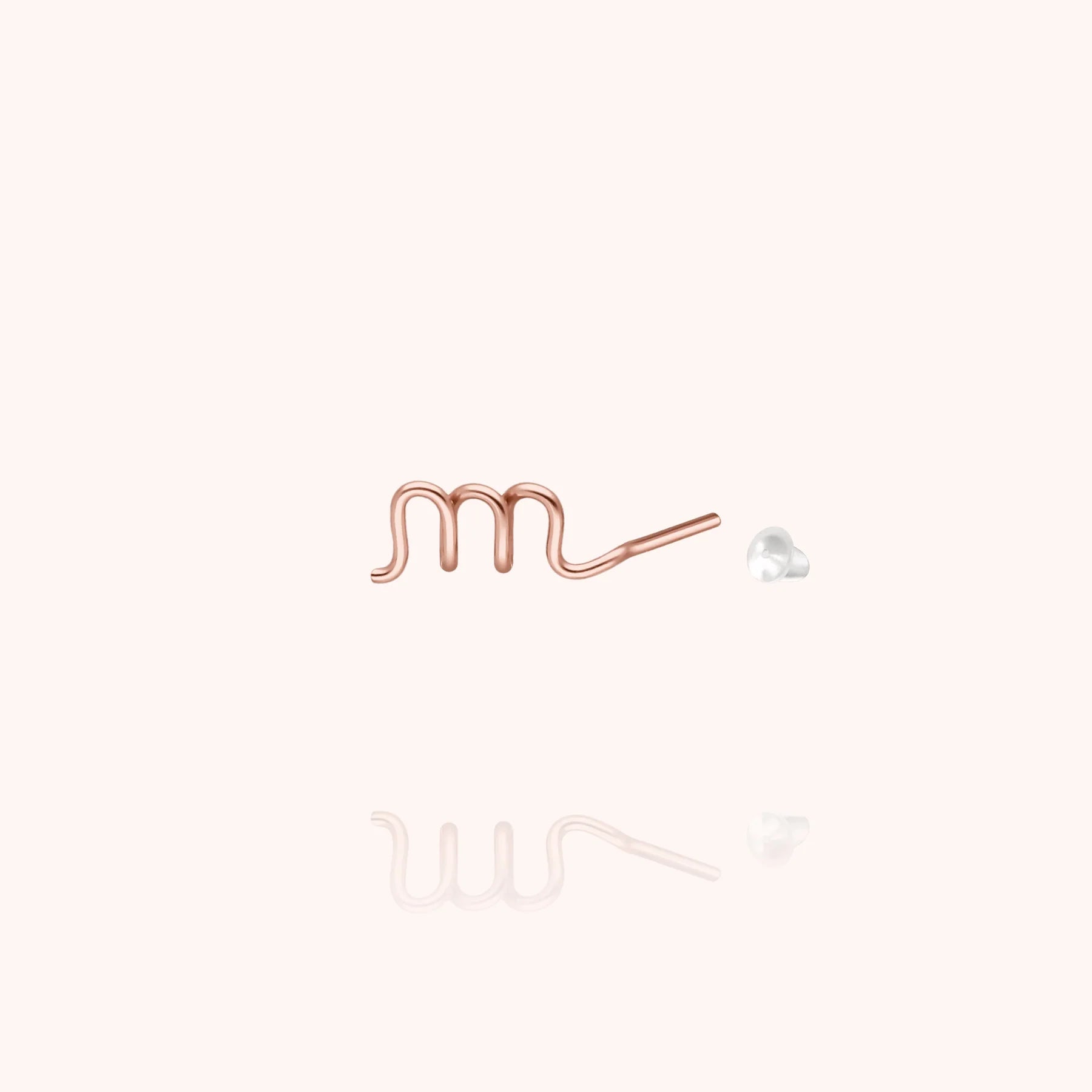 personalised jewellery initial stud earring letter m 14k rose gold-filled handcrafted Atelier Paulin Australia