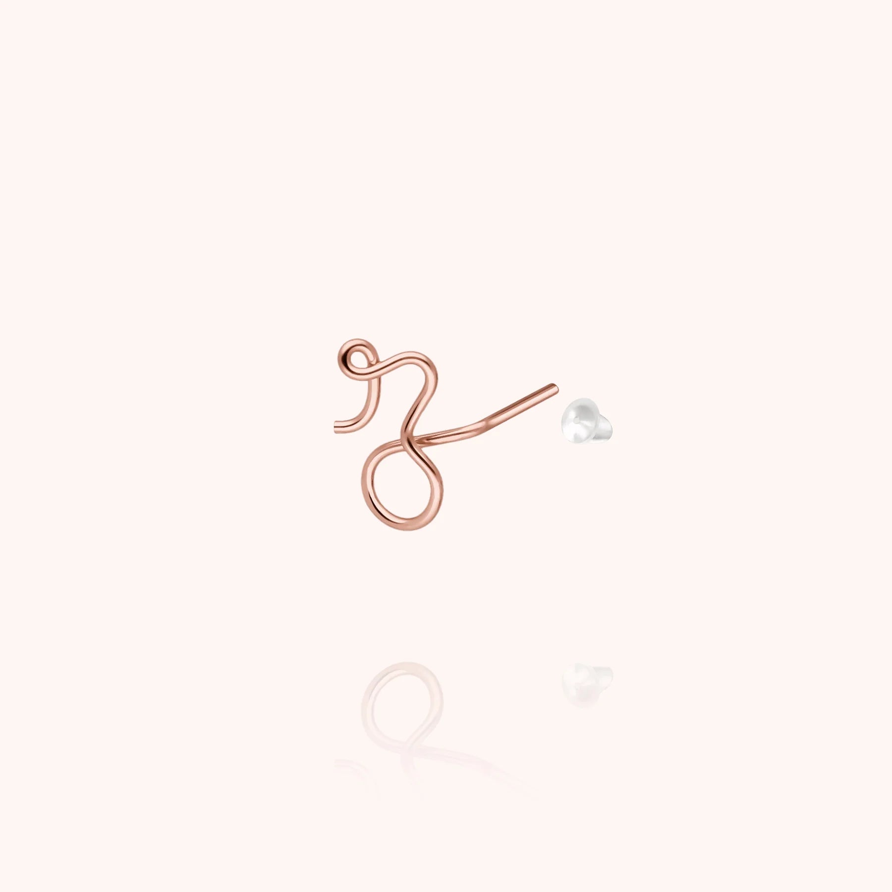 personalised jewellery initial stud earring letter y 14k rose gold-filled handcrafted Atelier Paulin Australia