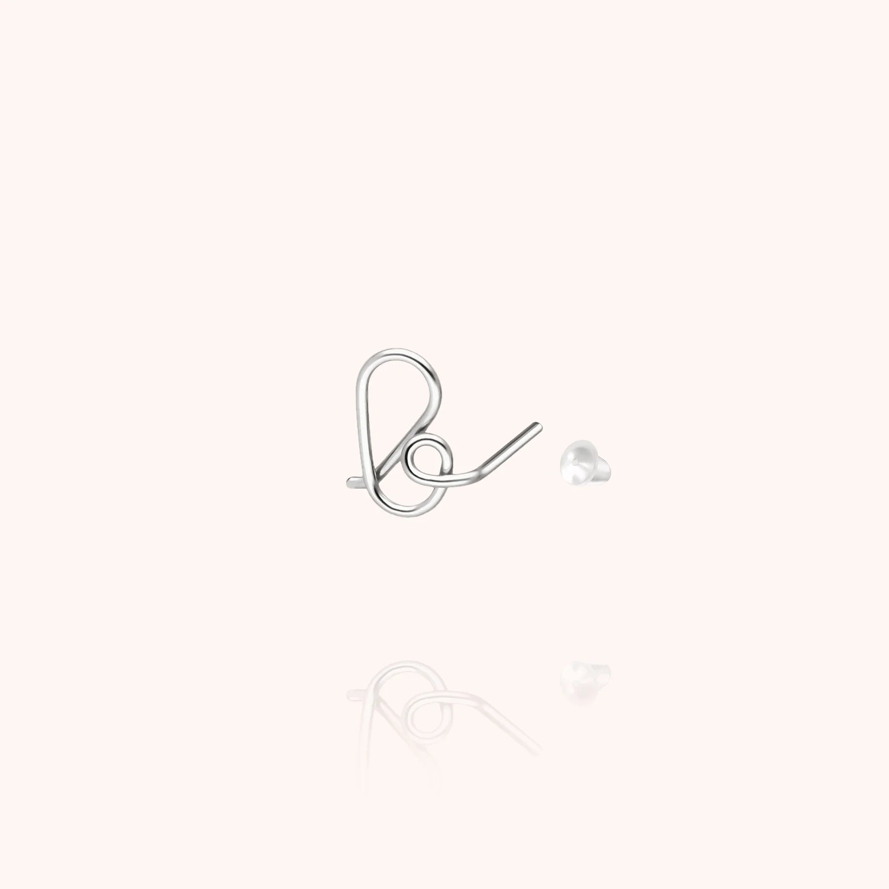 personalised initial stud earring letter B silver jewellery handmade Atelier Paulin Australia