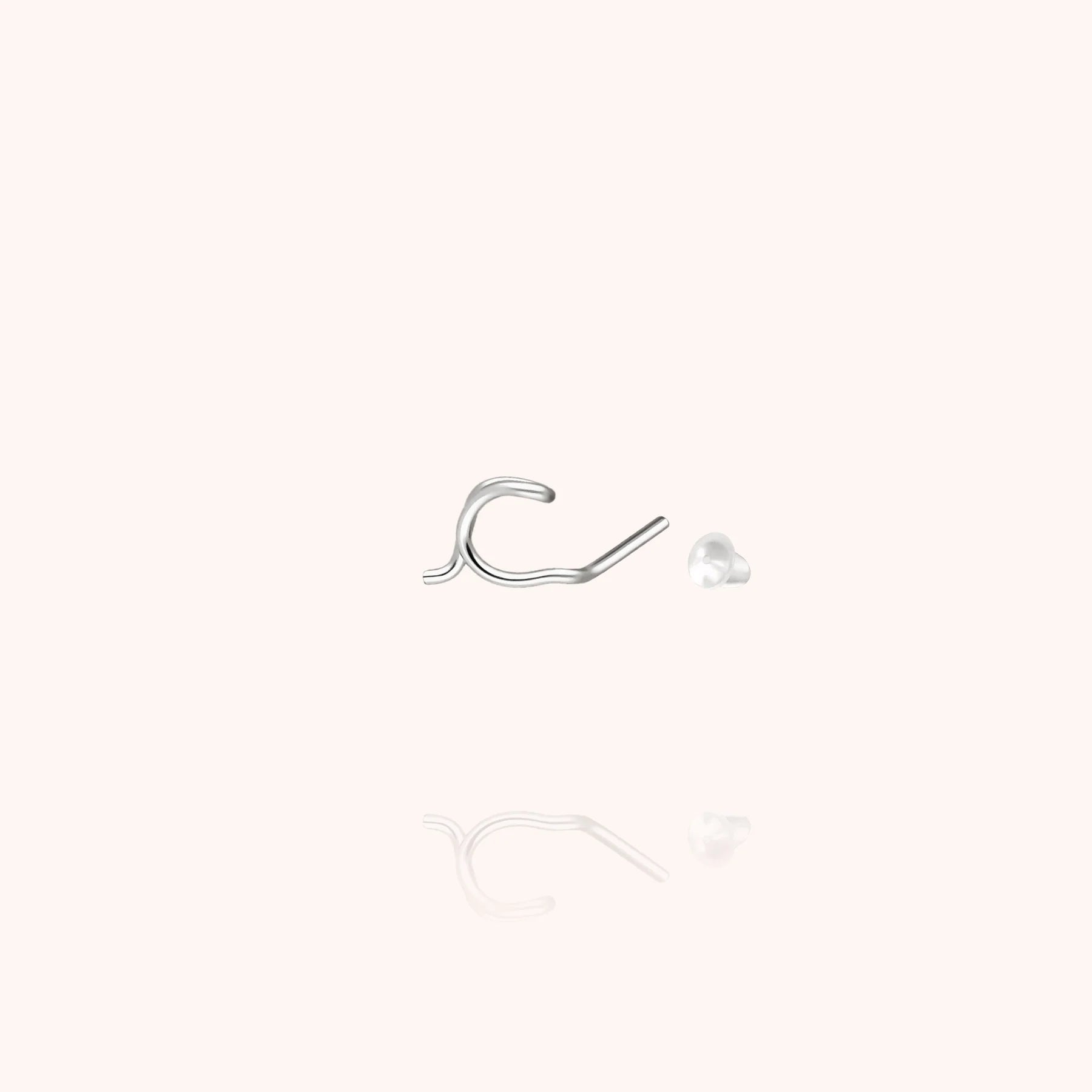 personalised initial stud earring letter C silver jewellery handmade Atelier Paulin Australia