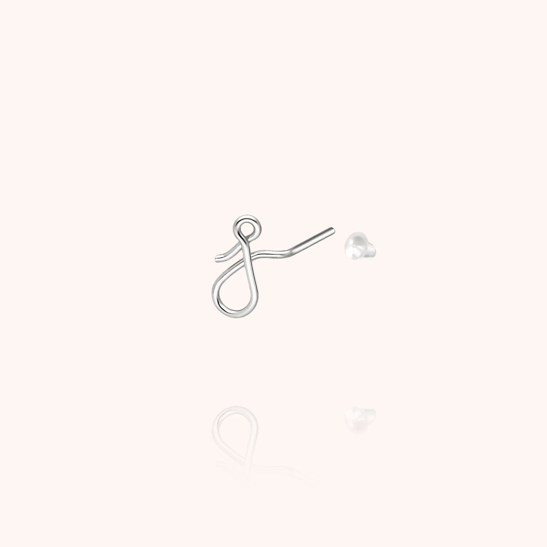 personalised initial stud earring letter i silver jewellery handcrafted Atelier Paulin Australia