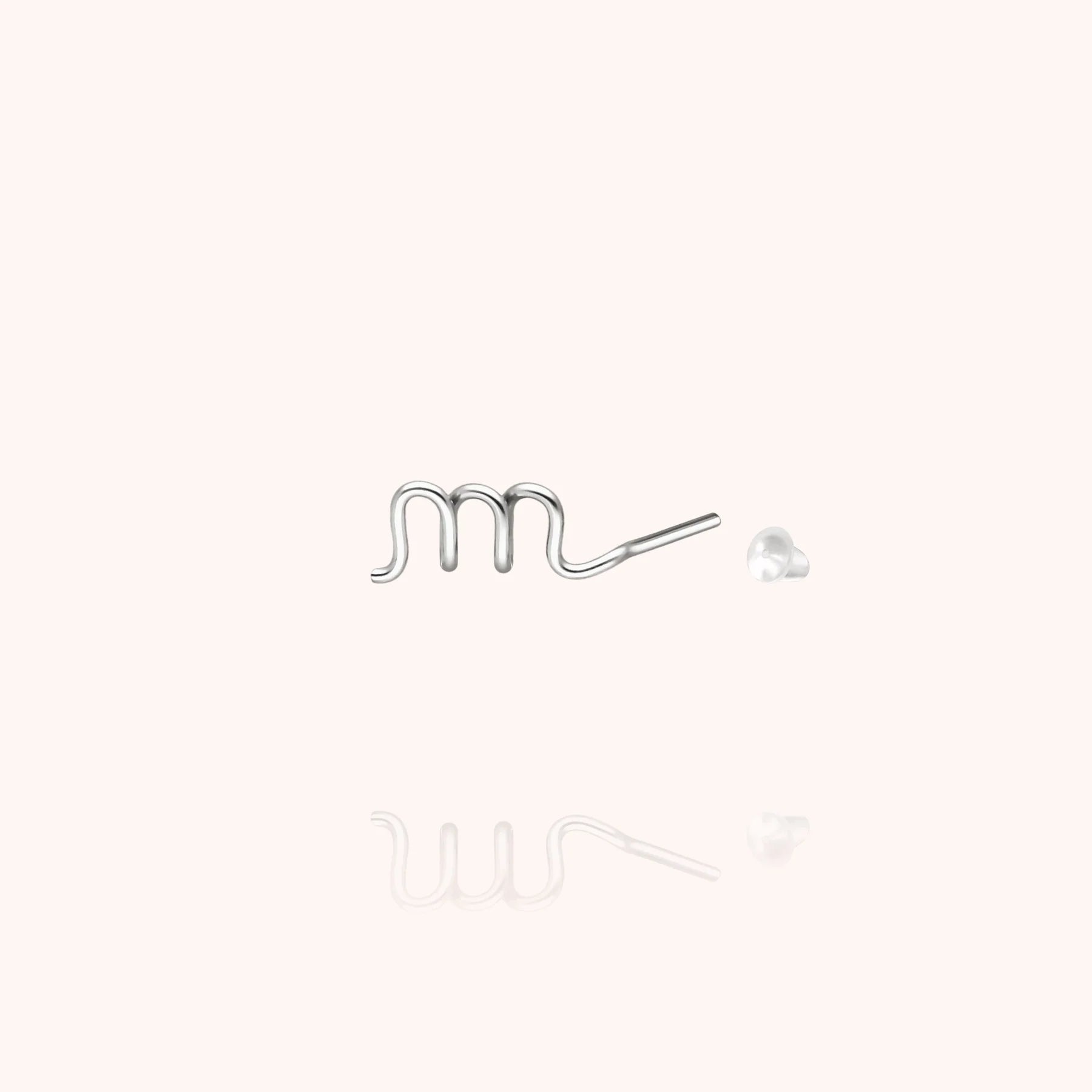 personalised initial stud earring letter m silver jewellery handcrafted Atelier Paulin Australia
