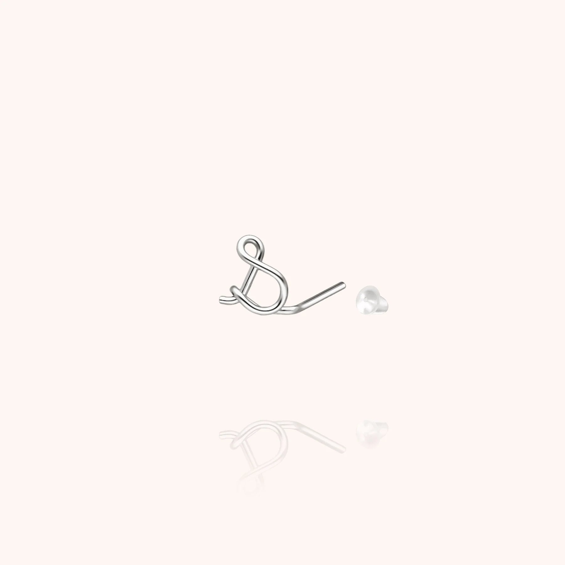 personalised initial stud earring letter s silver jewellery handcrafted Atelier Paulin Australia