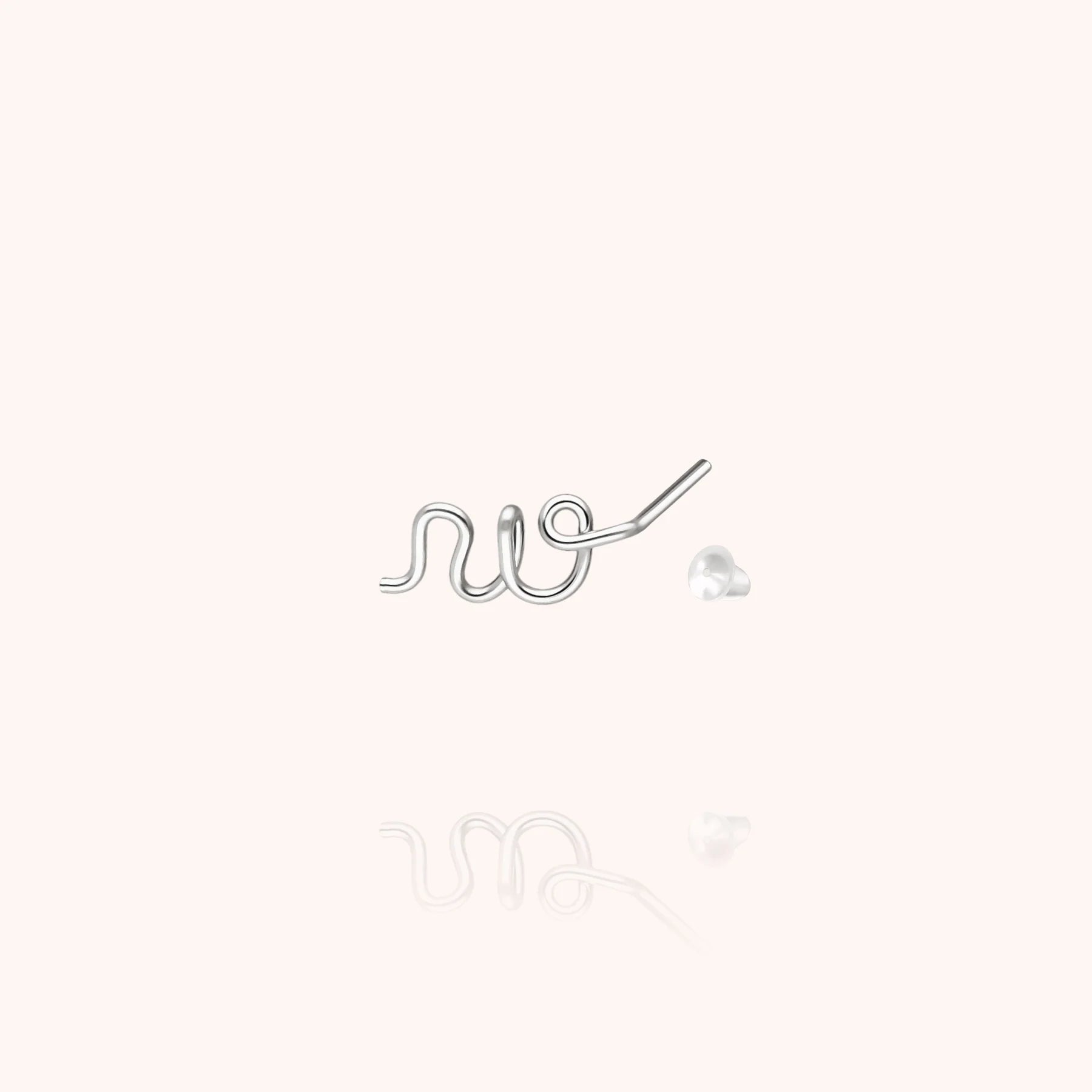 personalised initial stud earring letter w silver jewellery handcrafted Atelier Paulin Australia