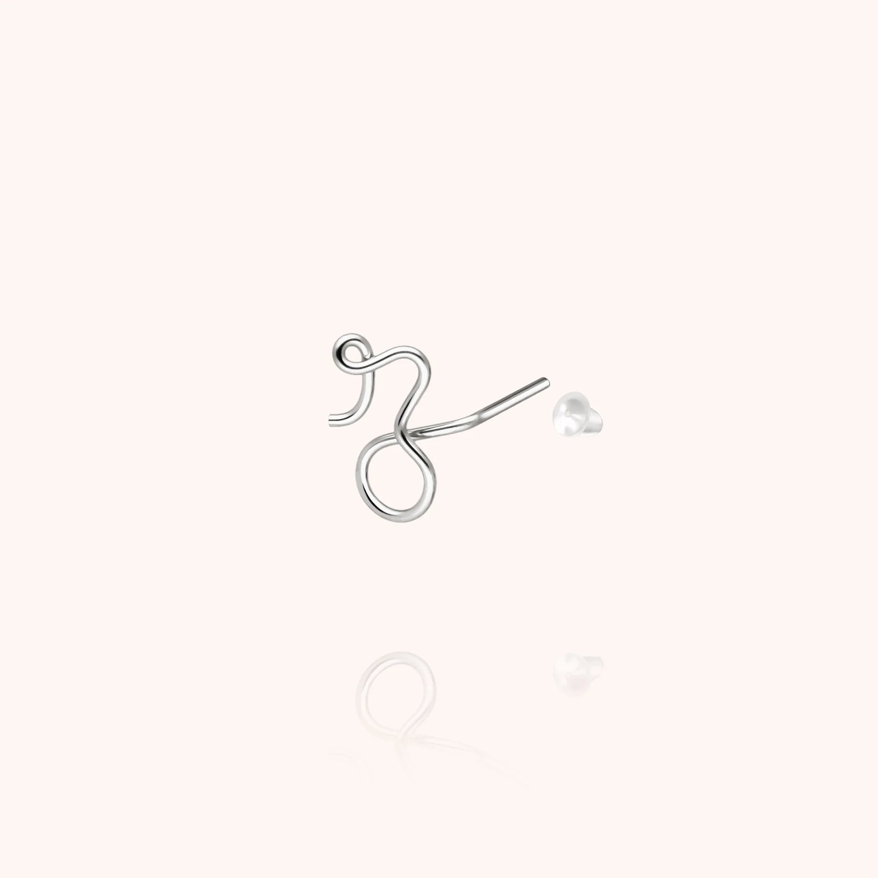 personalised initial stud earring letter z silver jewellery handcrafted Atelier Paulin Australia