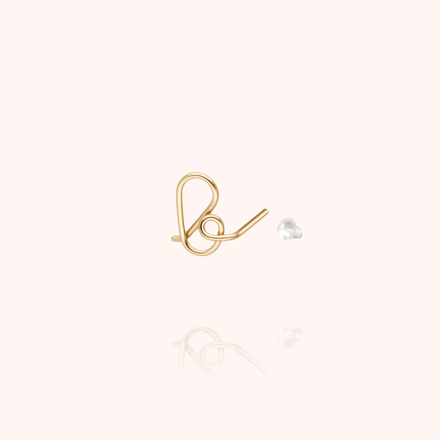 personalised jewellery initial stud earring letter b 14k yellow gold-filled handcrafted Atelier Paulin Australia