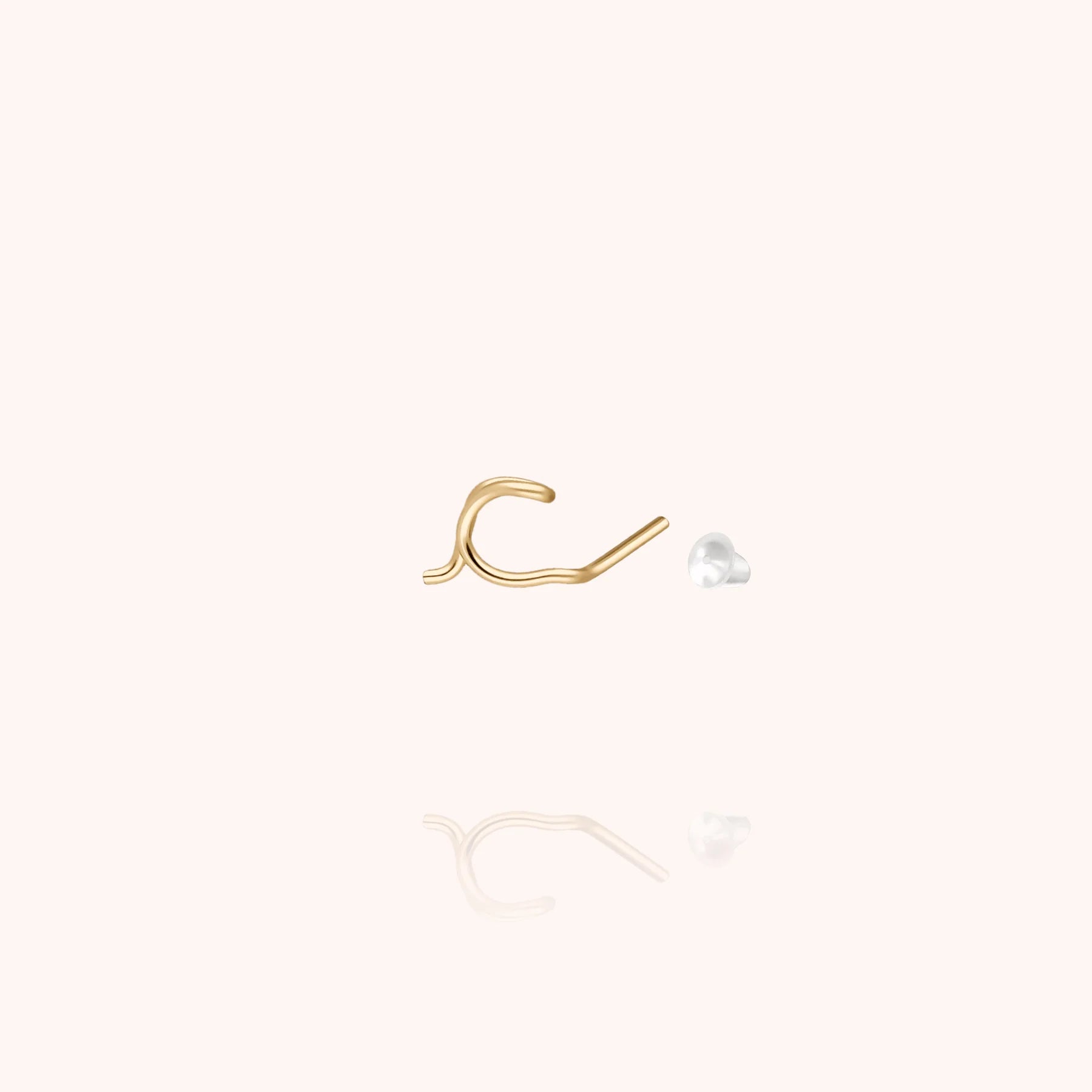 personalised jewellery initial stud earring letter c 14k yellow gold-filled handcrafted Atelier Paulin Australia