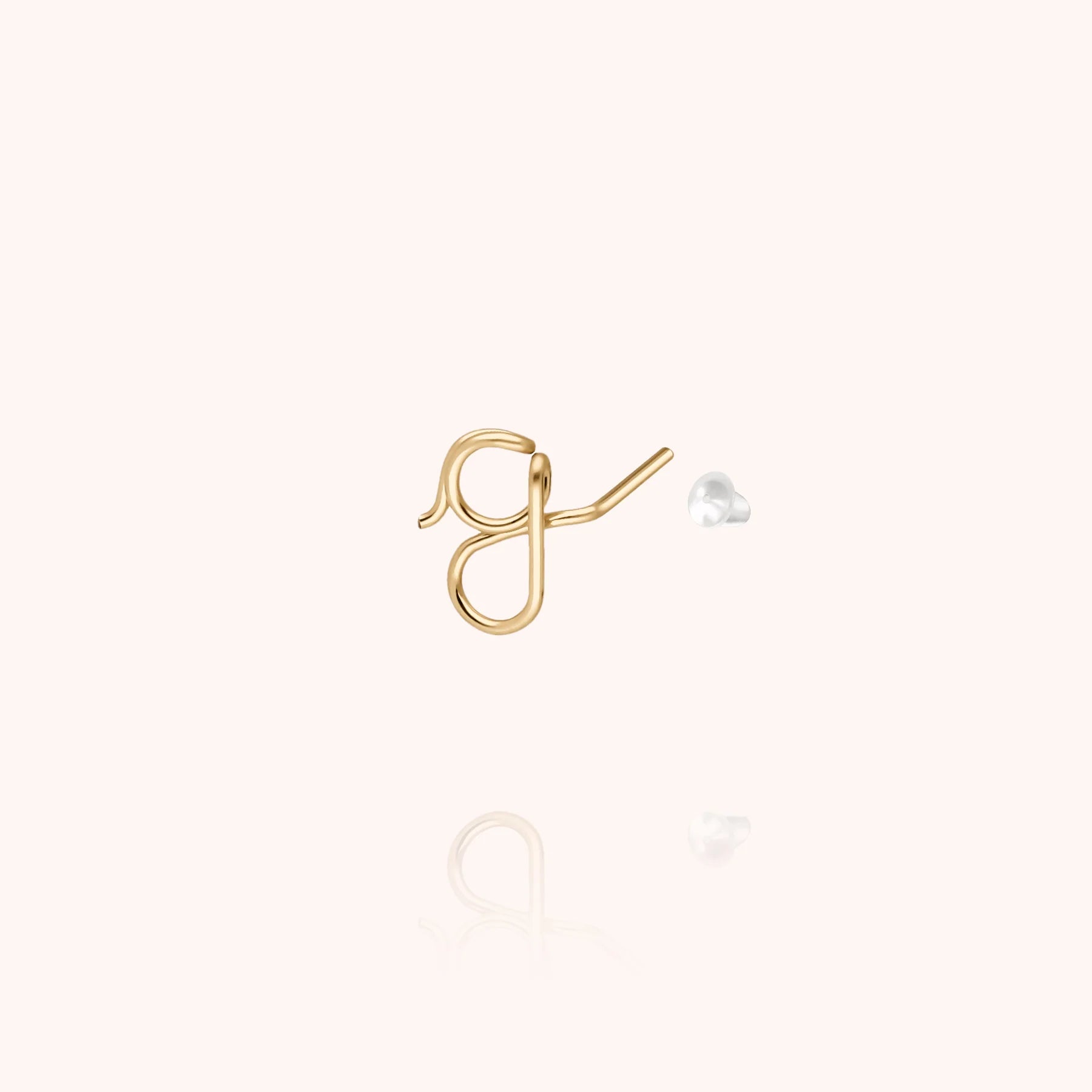 personalised jewellery initial stud earring letter g 14k yellow gold-filled handcrafted Atelier Paulin Australia