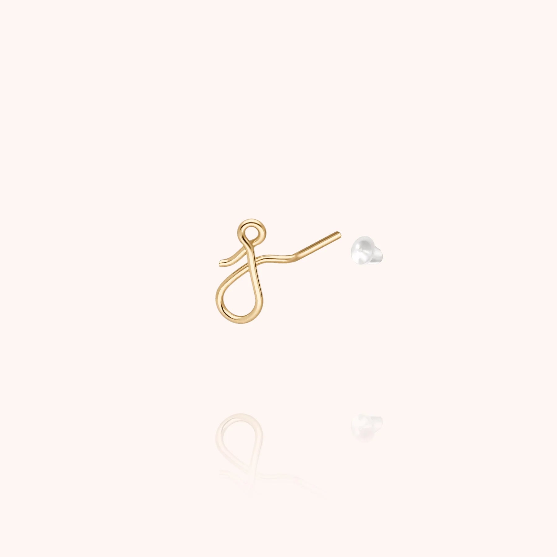 personalised jewellery initial stud earring letter j 14k yellow gold-filled handcrafted Atelier Paulin Australia