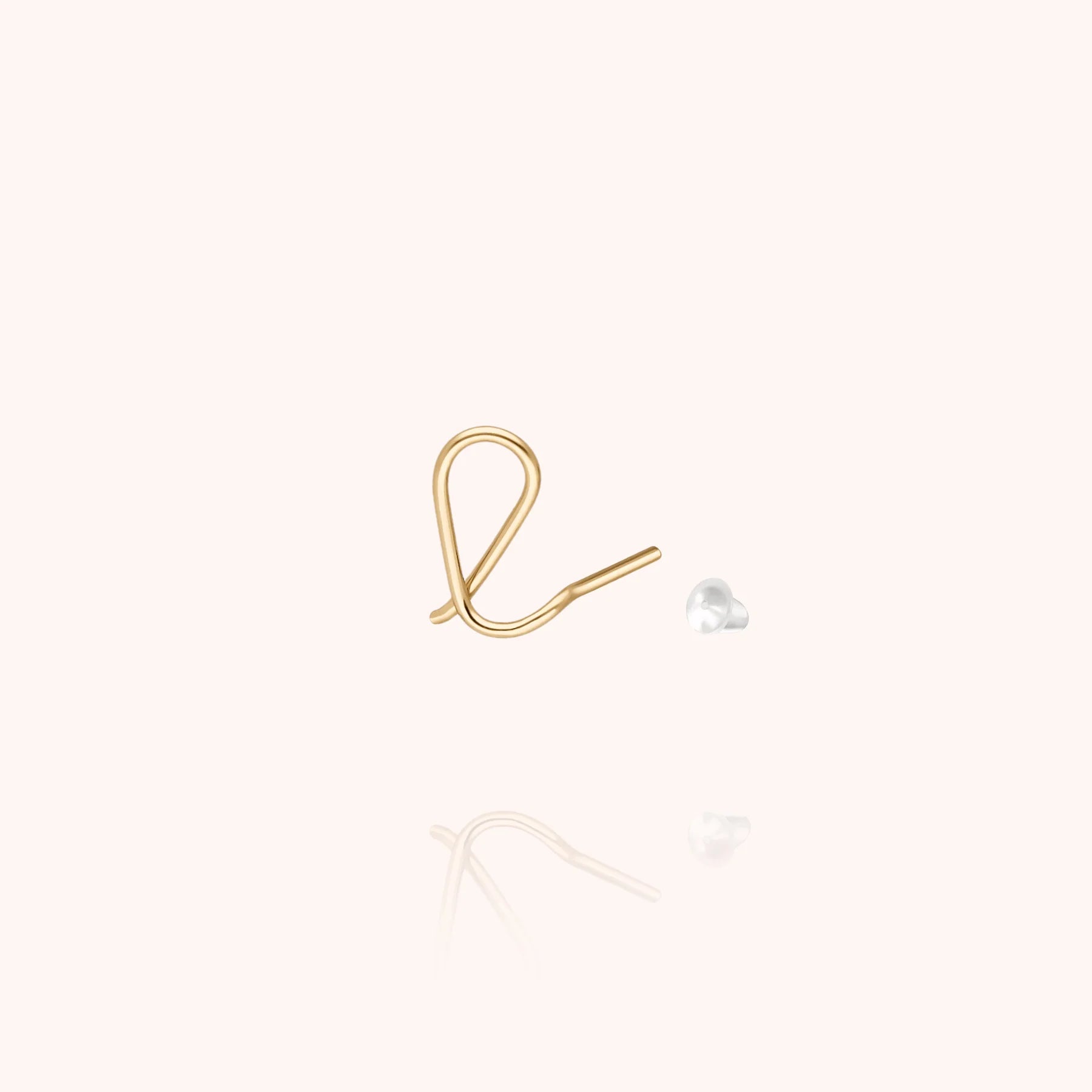 personalised jewellery initial stud earring letter l 14k yellow gold-filled handcrafted Atelier Paulin Australia