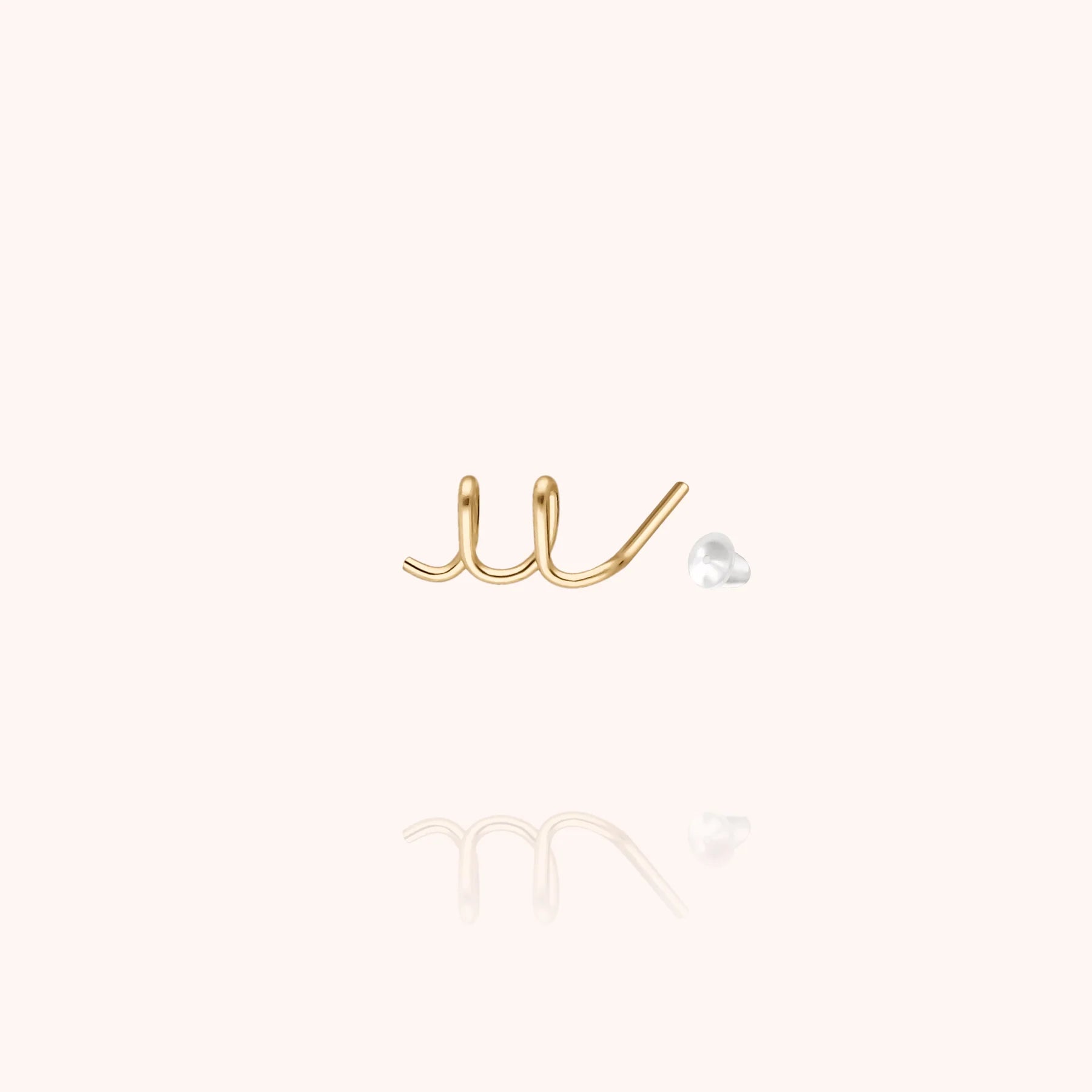 personalised jewellery initial stud earring letter u 14k yellow gold-filled handcrafted Atelier Paulin Australia