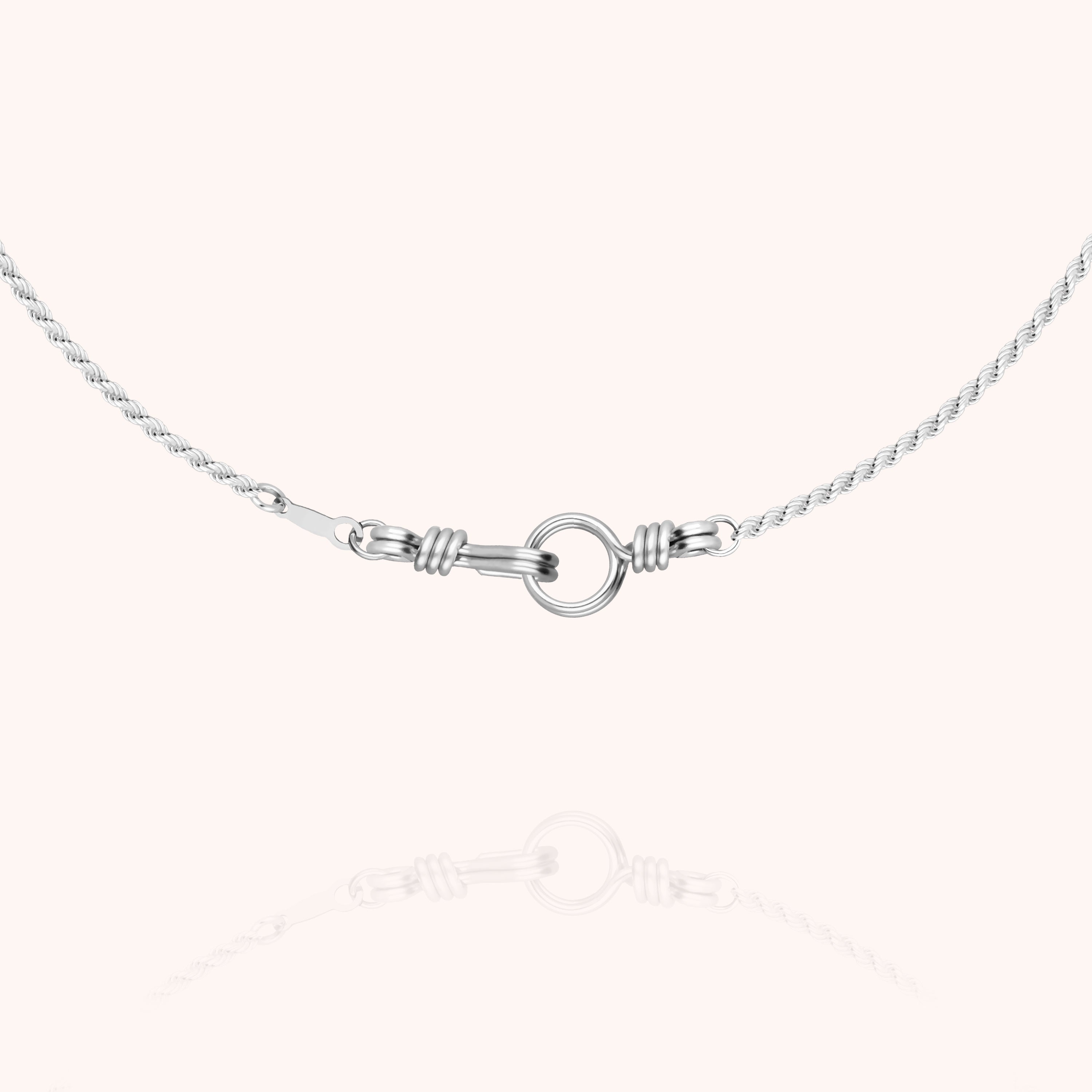 Collier Chaîne Rope Attache moi — gros plan sur le fermoir, silver 925