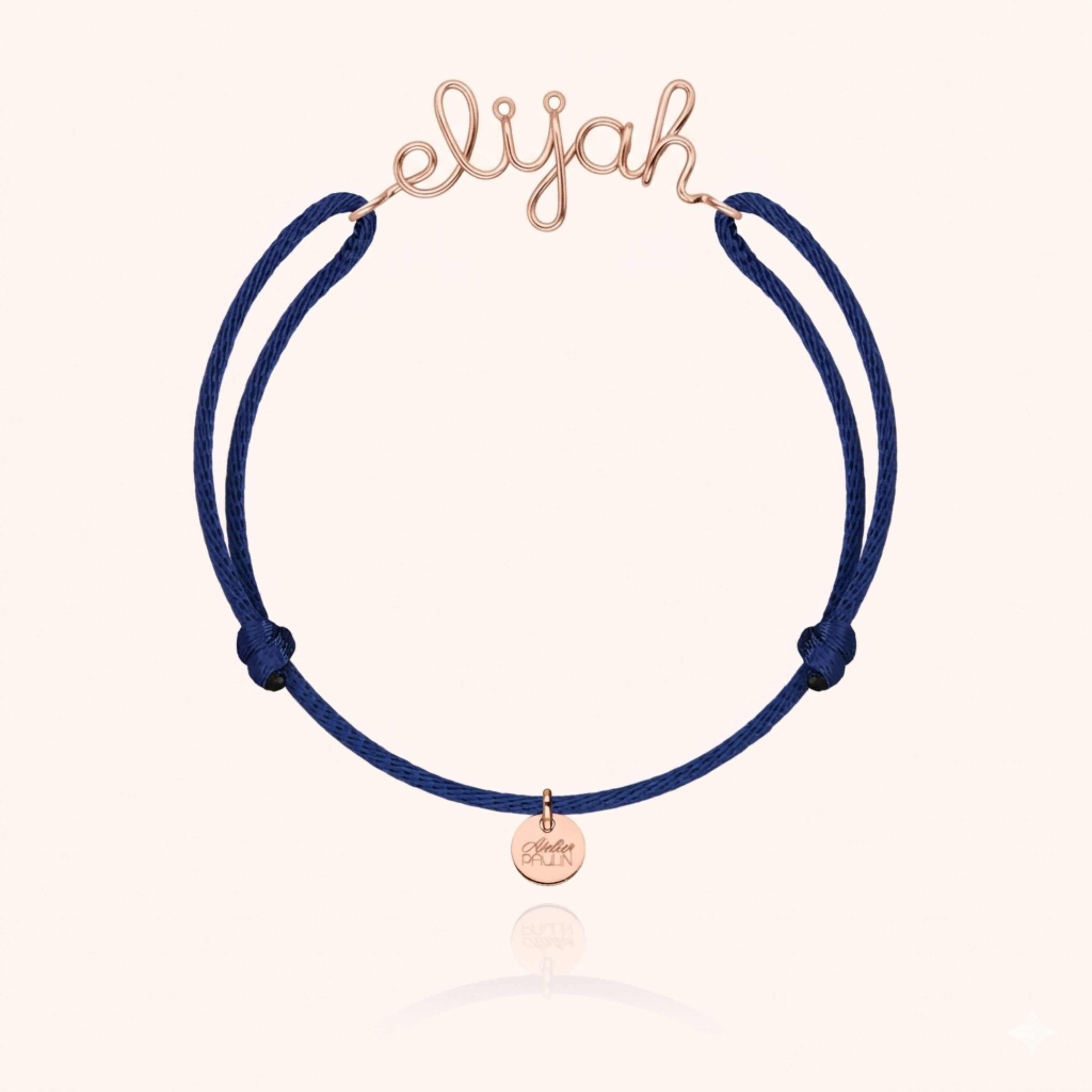 cord bracelet personalised name rose gold Atelier Paulin Australia --colour_midnight blue