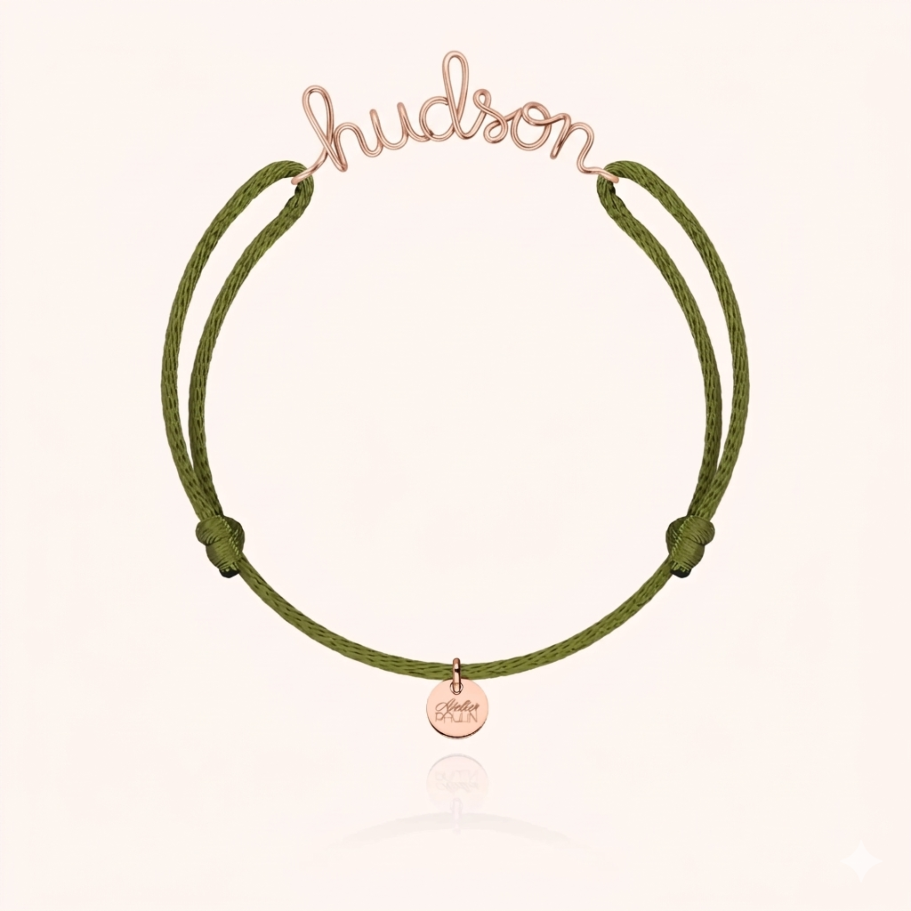 cord bracelet personalised name rose gold Atelier Paulin Australia --colour_khaki