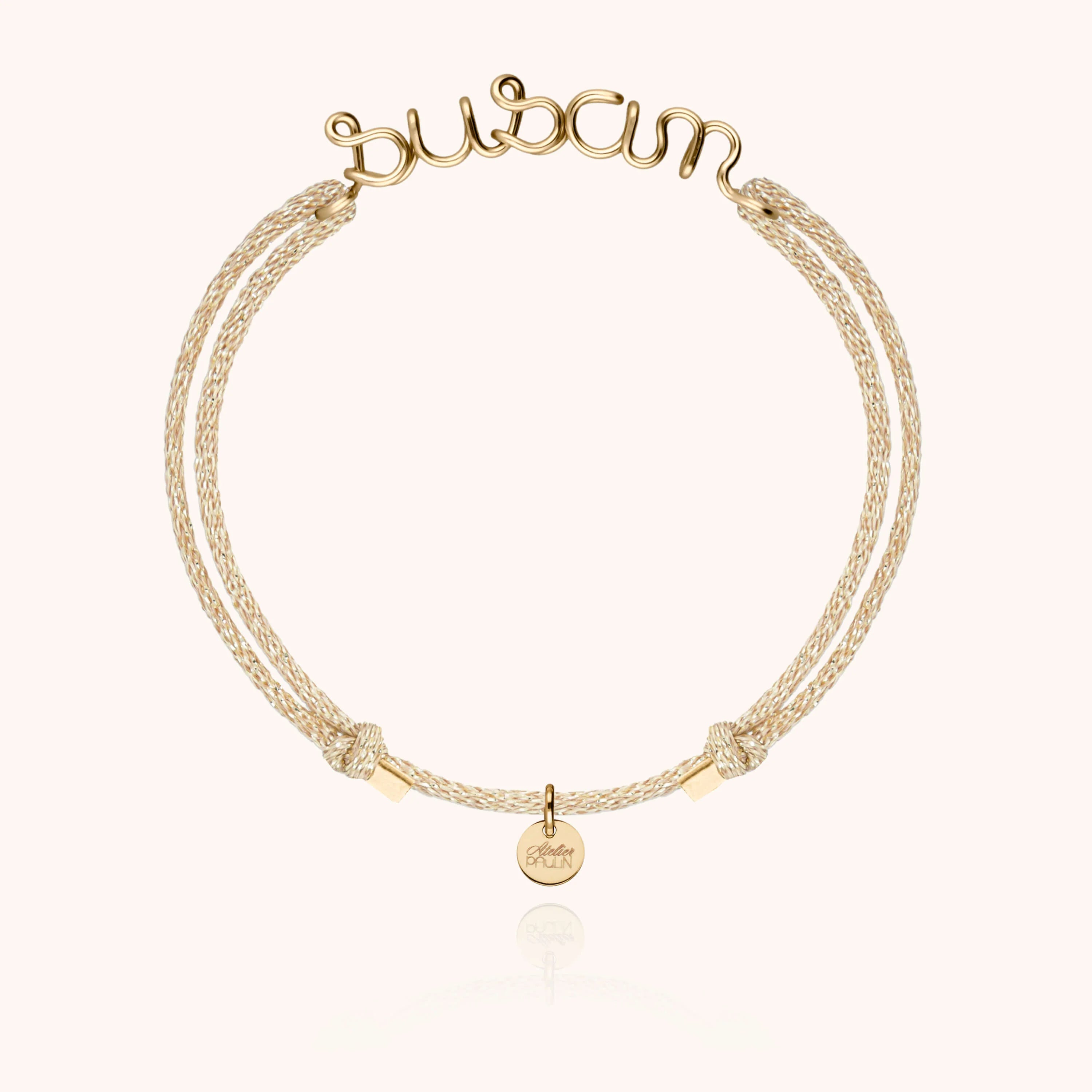 lurex cord bracelet personalised name atelier paulin --colour_golden