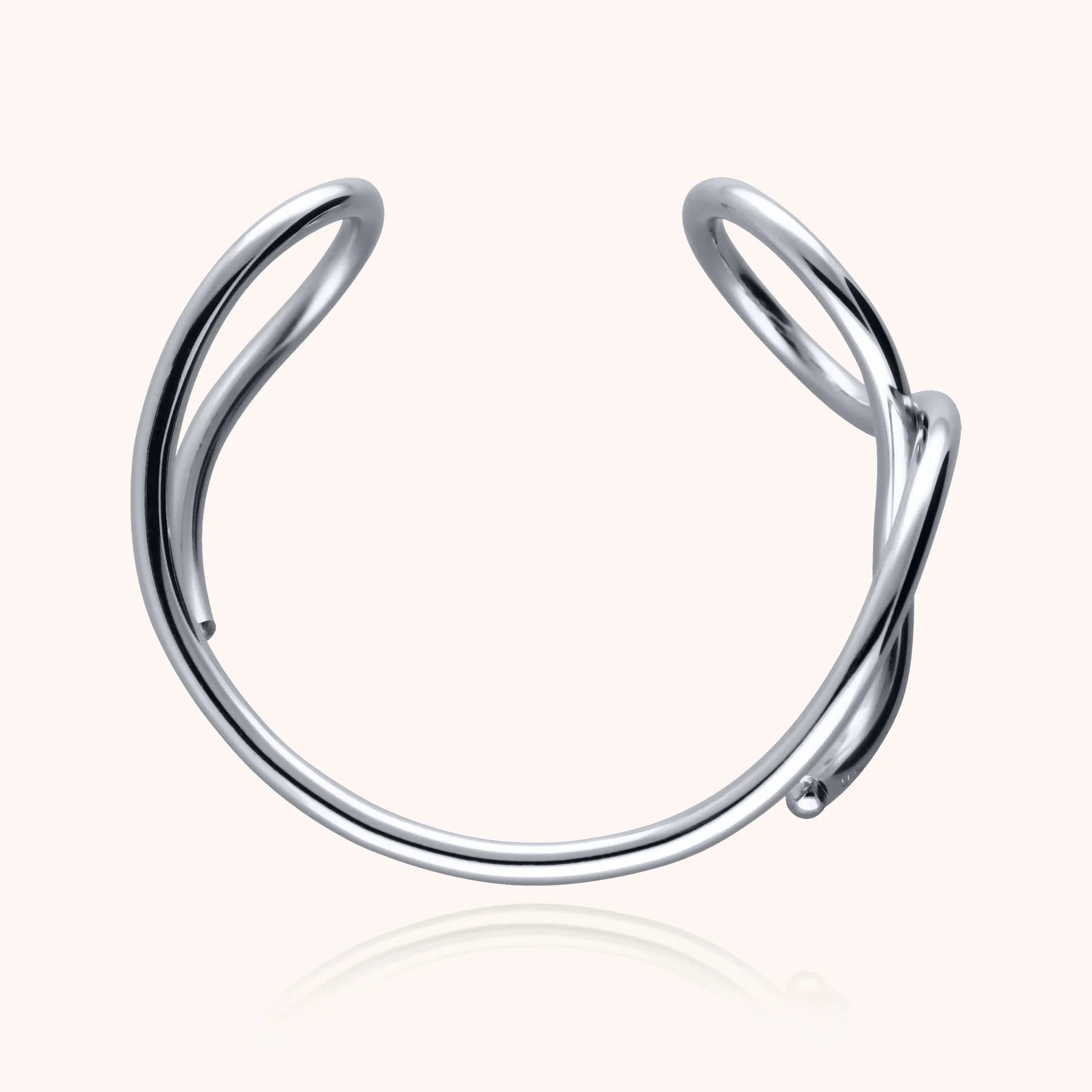 Outline cuff bracelet letter v sterling silver side view handmade Atelier Paulin Australia